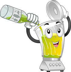 Sticker - Blender Mascot Mocktail Lime Juice Illustration