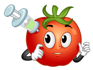 Sticker - Tomato Mascot Injection Illustration