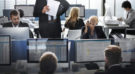 Computer screen is showing business data assessment