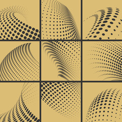 Canvas Print - Halftone dots effect background set