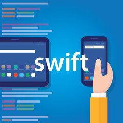 Wall Mural - swift mobile application programming language coding software technology