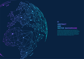 point and line composed world map,representing the global,Global network connection,international meaning.	