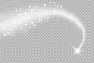 Wall Mural - light glow effect stars bursts with sparkles isolated on transparent background.