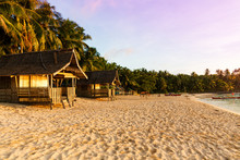Beach Hut On Pristine Tropical Philippine Island