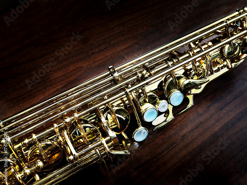Plakat Zbliżenie saksofonu