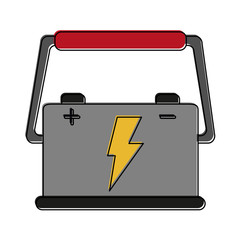 Canvas Print - battery with lightning bolt icon image vector illustration design 