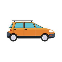 Sticker - car van sideview icon image vector illustration design 