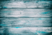 Old Blue Wooden Wall Background