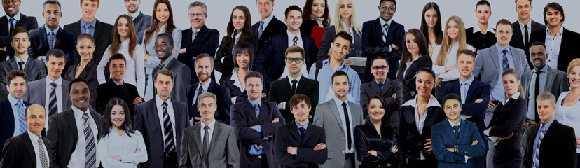 Wall Mural - Business people group. Isolated over white background