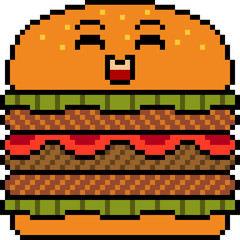 Canvas Print - vector pixel art burger