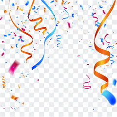  Colorful celebration background with confetti.