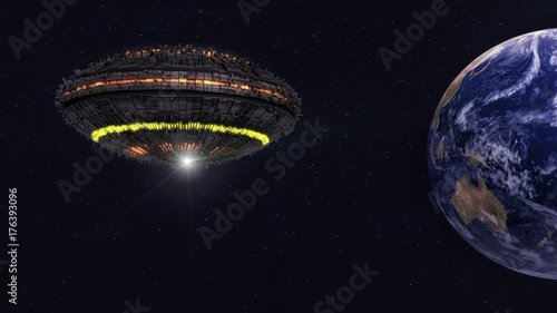 Plakat 3D UFO