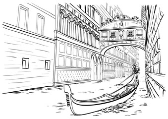 bridge of sighs, venice sketch