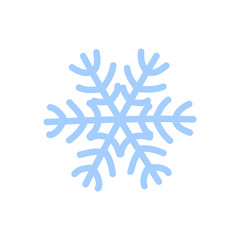 Wall Mural - snowflake icon. blue silhouette snow flake sign, isolated on white background. cartoon design. symbo