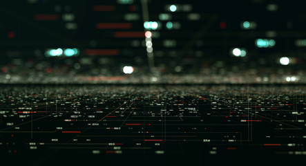 Poster - Transfer and storage of data sets/Economic indicators of world markets. Data transmission channel. Motion of digital data flow. Transferring of big data