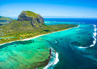 Aerial view of Mauritius island