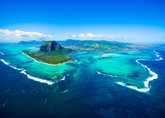 Poster - Aerial view of Mauritius island