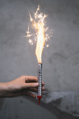 Girl with sparklers