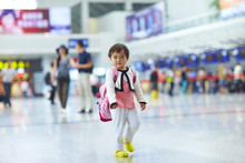 Lovely Little Asian Girl In The Airport