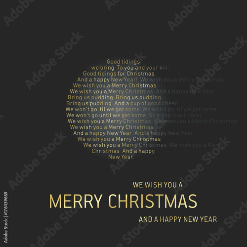 Merry Christmas And Happy New Year Lyrics 18 Falling Star Stock Vector Adobe Stock