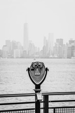 Vintage Binoculars In Liberty Island, New York