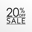 20% off. Sale and discount price icon. Sales tag design template. Vector illustration.