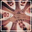 © vectorfusionart - Happy volunteers putting their hands together