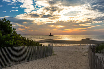 lighthouse at sunset 