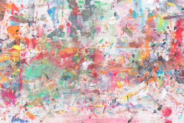 grunge acrylic hand painted on canvas background. close-up full frame view abstract texture art, col
