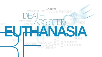 Sticker - Euthanasia animated word cloud, text design animation. Kinetic typography.