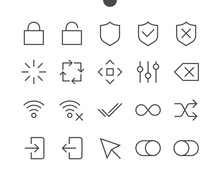 Control UI Pixel Perfect Well-crafted Vector Thin Line Icons 48x48 Ready For 24x24 Grid For Web Graphics And Apps With Editable Stroke. Simple Minimal Pictogram