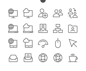 Poster - Network UI Pixel Perfect Well-crafted Vector Thin Line Icons 48x48 Ready for 24x24 Grid with Editable Stroke. Simple Minimal Pictogram