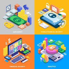 Sticker - Financial Security Isometric Set