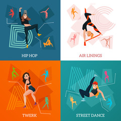 Wall Mural - Modern Dance Types Concept