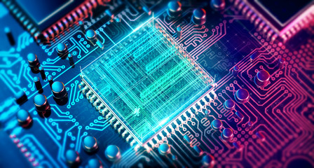 circuit board. electronic computer hardware technology. motherboard digital chip. tech science eda b