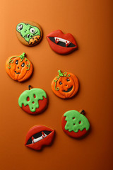 Wall Mural - Halloween funny gingerbread cookies