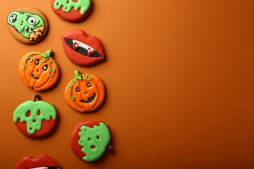 Wall Mural - Holiday Halloween background with cookies