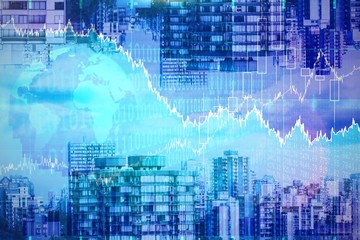 Wall Mural - Composite image of stocks and shares