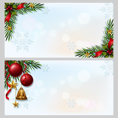 Wall Mural - Two banners with christmas theme