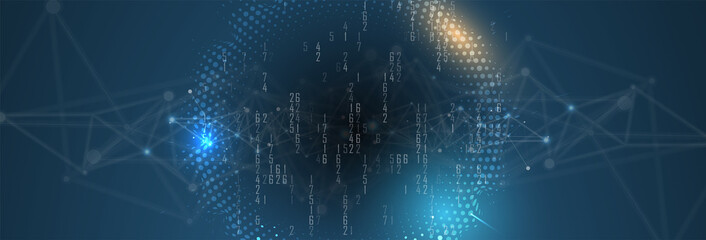 Digital technology world. Business virtual concept. Vector background