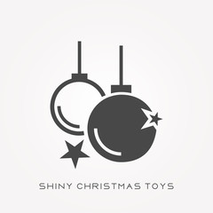 Sticker - Silhouette icon shiny christmas toys