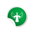 runder Sticker grün - Engel
