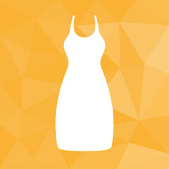 Poster - Abendkleid - Icon mit geometrischem Hintergrund gelb