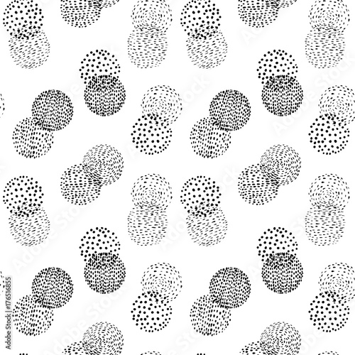 Cuadros en Lienzo Moder simplistic geometric seamless pattern with overlapping doodle circles in b