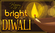 Diwali Design with Diya, Bokeh Effect and Greetings, Vector Illustration