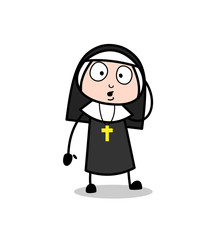 Hushed Nun Face Expression Vector