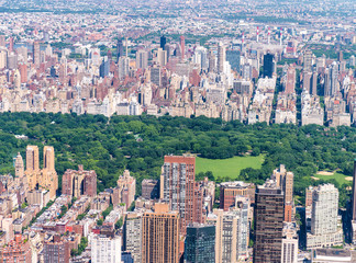 Wall Mural - Helicopter view of Midtown skyscrapers and Central Park, New York City