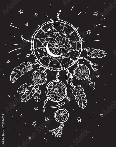 bialy-lapacz-snow-na-czarnym-nocnym-niebie