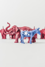 United States Democratic Donkey And Republican Elephant