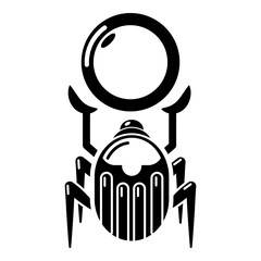 Poster - Scarab icon, simple black style
